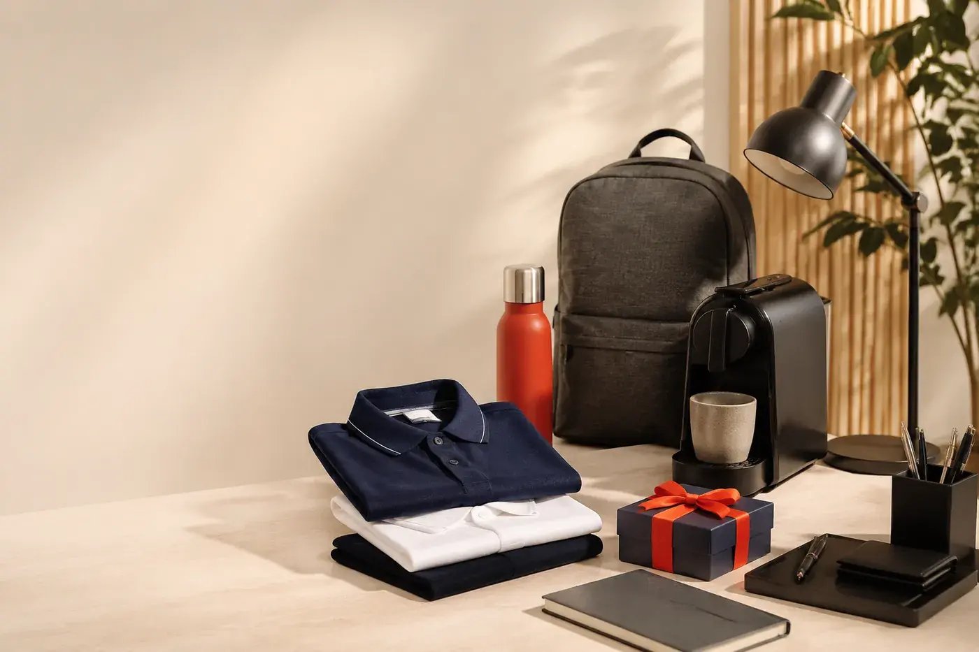 Selección de uniformes, regalos y equipamiento para empresas